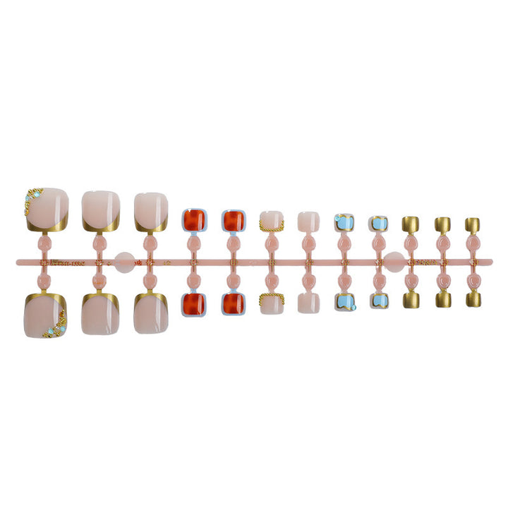 Acrylic nail set with luxurious glitter and flower adornments Kalsten
