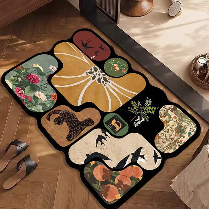 Artistic Floral Patterned Area Rug Kalsten