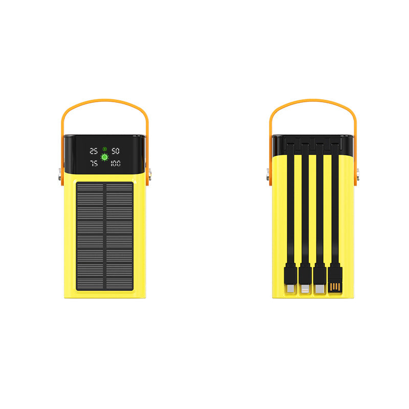 Portable Solar Power Bank with Integrated LED Display and Multifunctional Charging Cable Kalsten