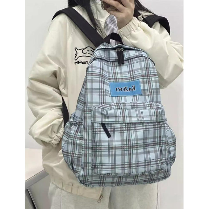 Stylish Plaid Patterned Laptop Backpack Kalsten
