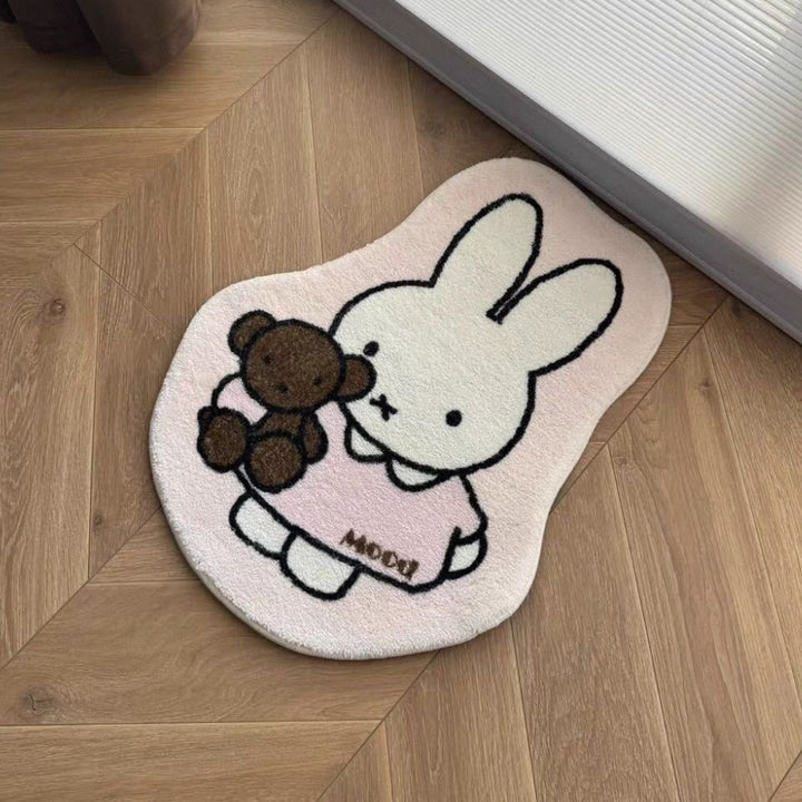 Cute Cartoon Bunny-Themed Area Rug