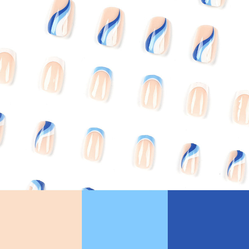 Artful and elegant nail extensions with wave design Kalsten
