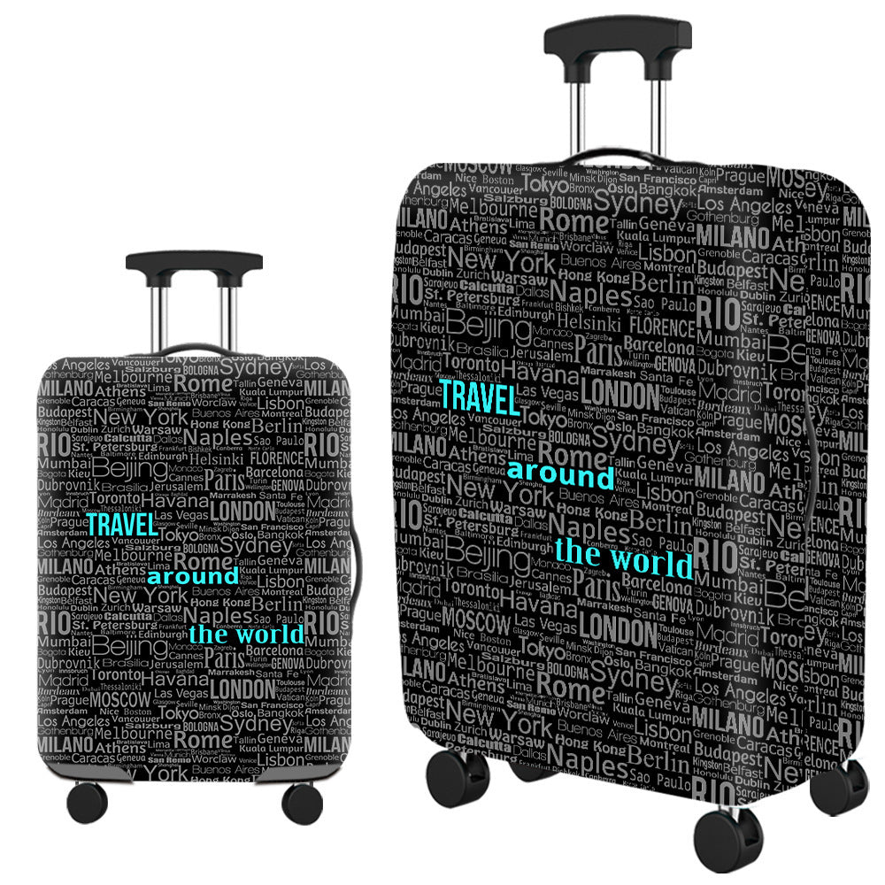 Women's hard-shell suitcase with nostalgic travel motif Kalsten