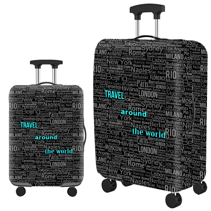 Women's hard-shell suitcase with nostalgic travel motif Kalsten