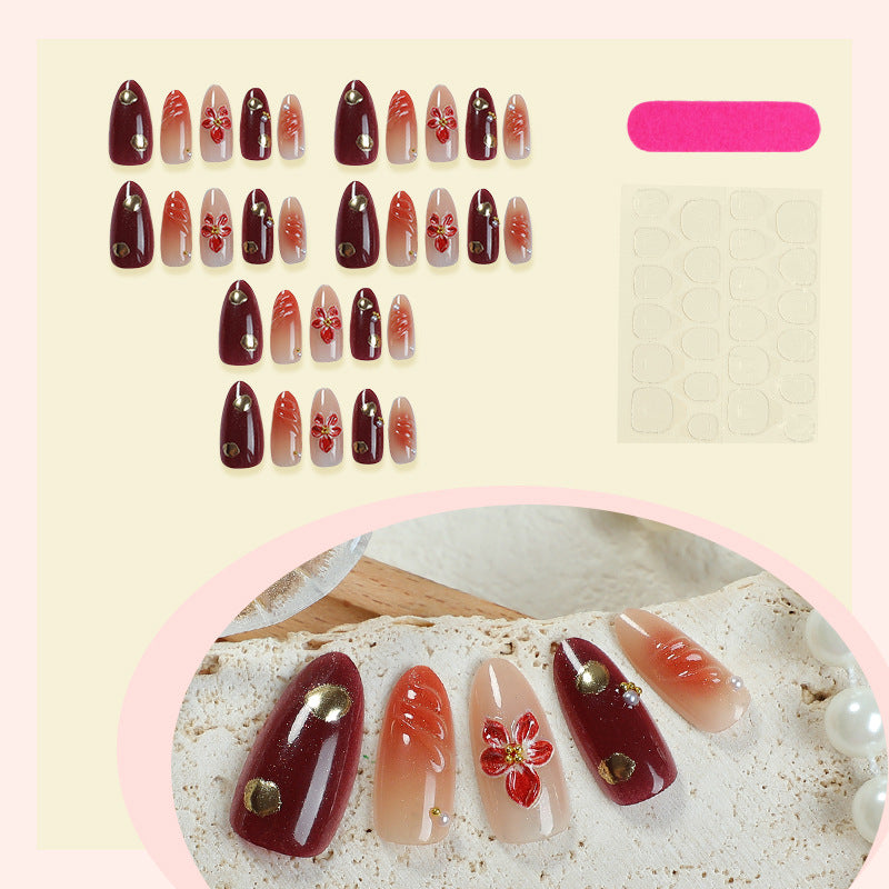 Elegant Floral Press-On Nail Art Set Kalsten 1788496102