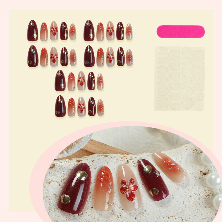 Elegant Floral Press-On Nail Art Set Kalsten 1788496102