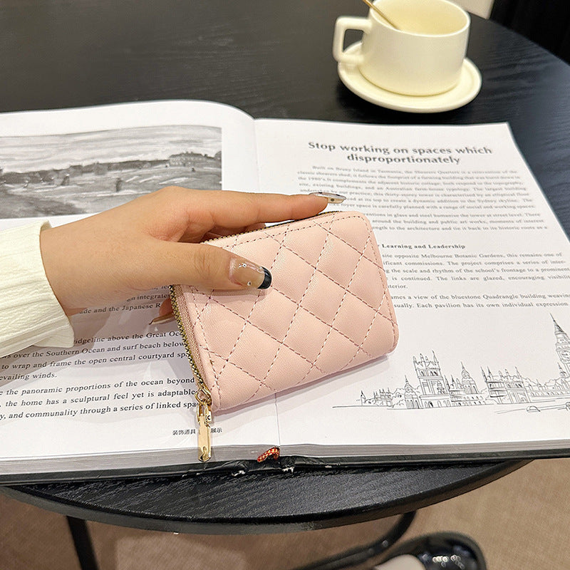 Quilted Zippered Compact Wallet