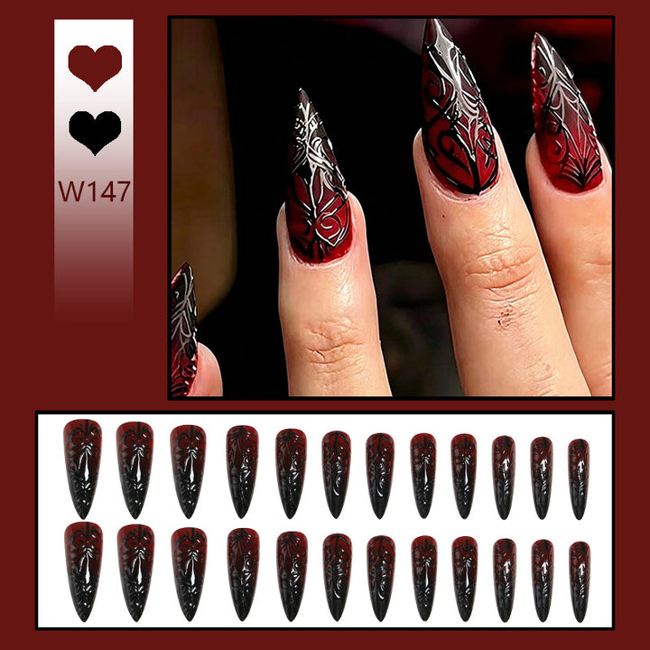 Artificial Nail Set with Elegant Floral Design Kalsten