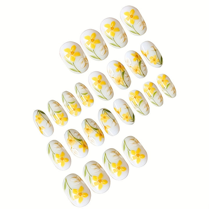 Floral-Themed Press-On Nail Art Set Kalsten