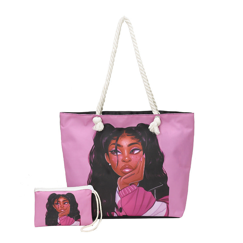 WoStylish Graphic Print Beach Tote Bag Kalsten
