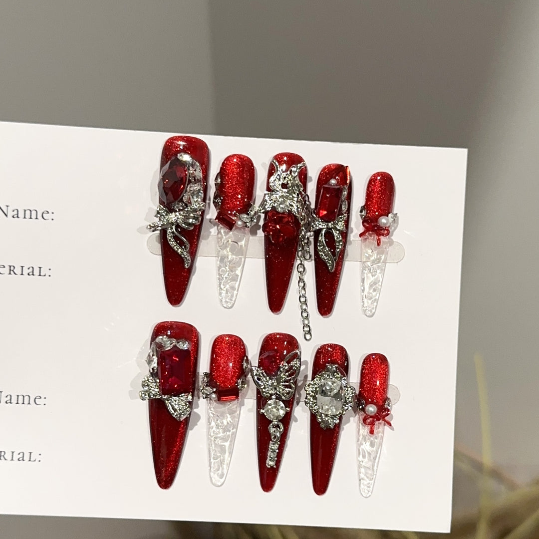 Luxurious Glittering Press-On Nail Set
