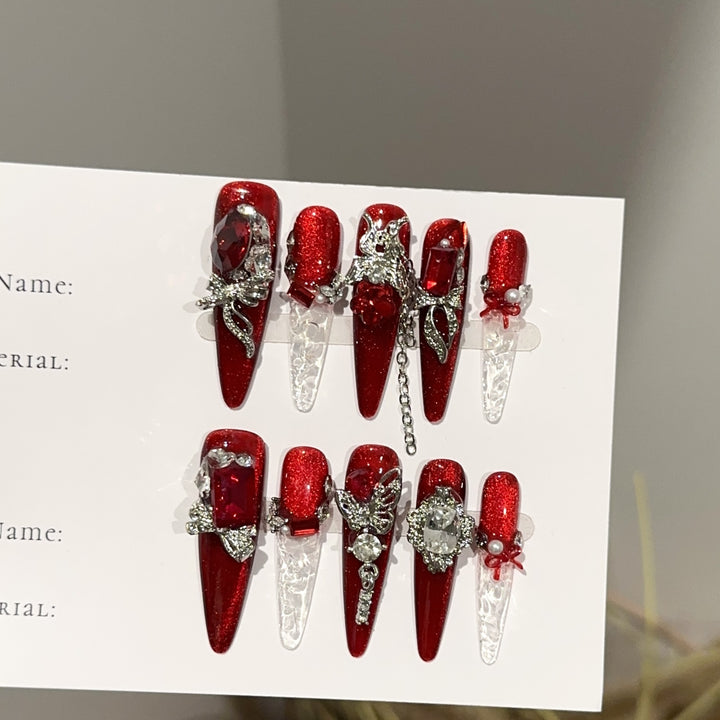 Luxurious Glittering Press-On Nail Set