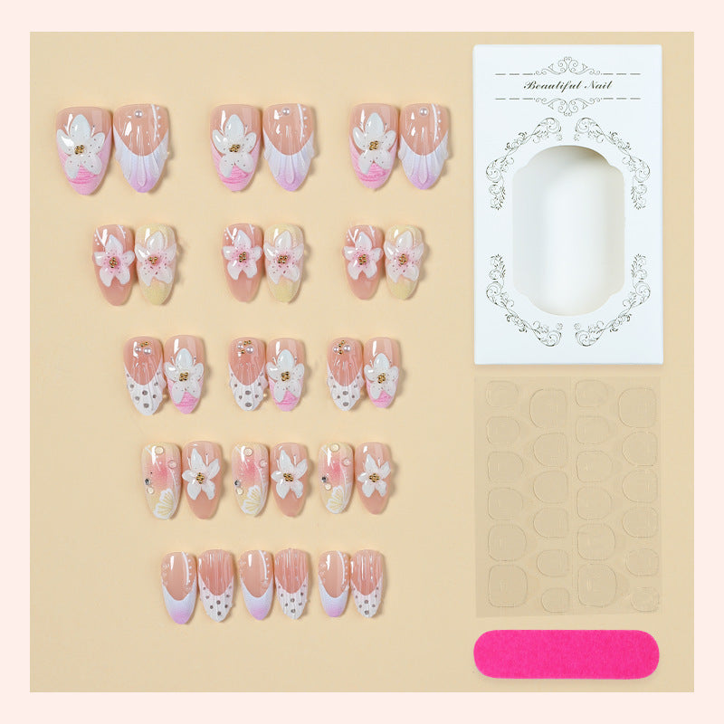 Decorative Floral Press-On Nails Art Set kalsten