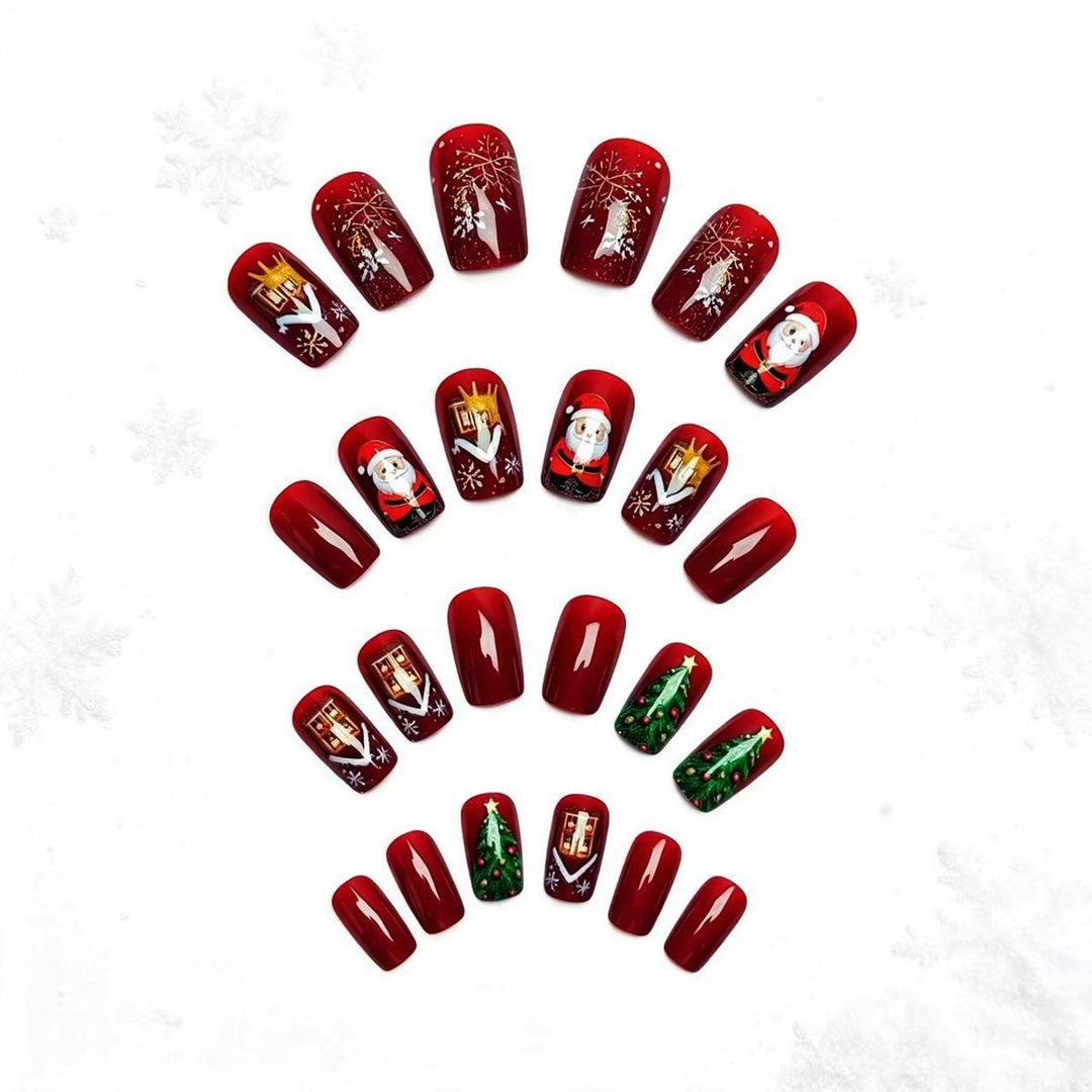 Artificial nails with festive Christmas motif Kalsten