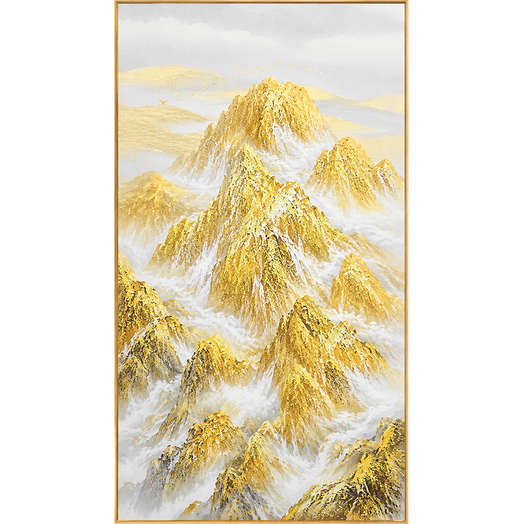 Elegant Gold Mountain Canvas Art