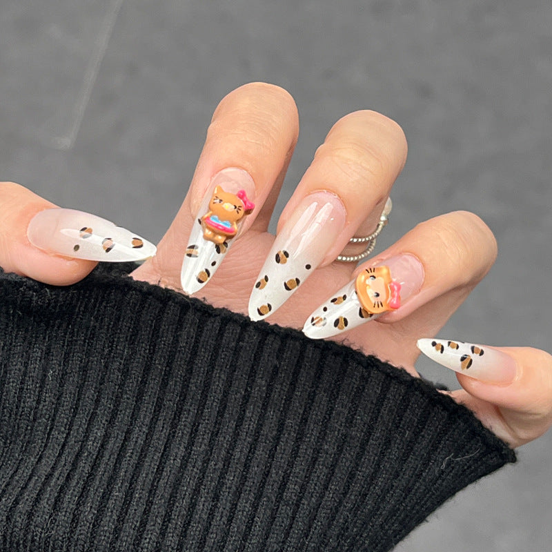 Glamorous Press-On Nail Set with Decorative Gemstone Accents Kalsten