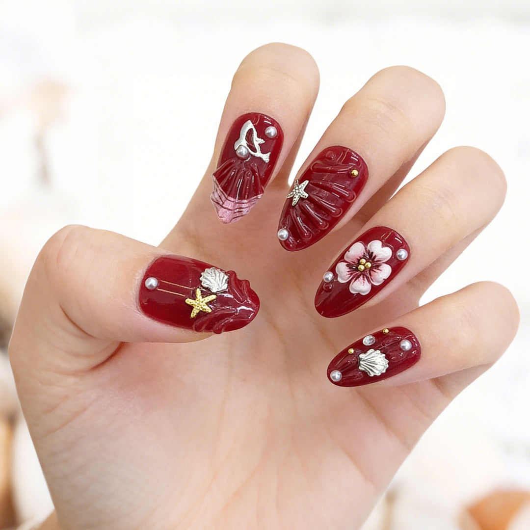 Artistic Floral Design Press-On Nail Set Kalsten 1787225330