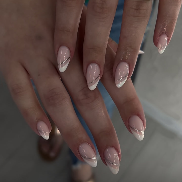 Elegant Stiletto Press-On Nail Art with Rhinestone Accents Kalsten
