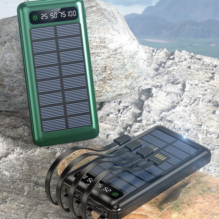 Solar-powered power bank with integrated charging cables Kalsten
