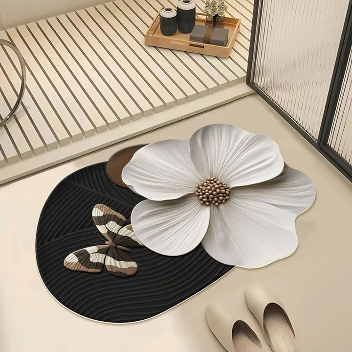 Artistic Floral Design Area Mat