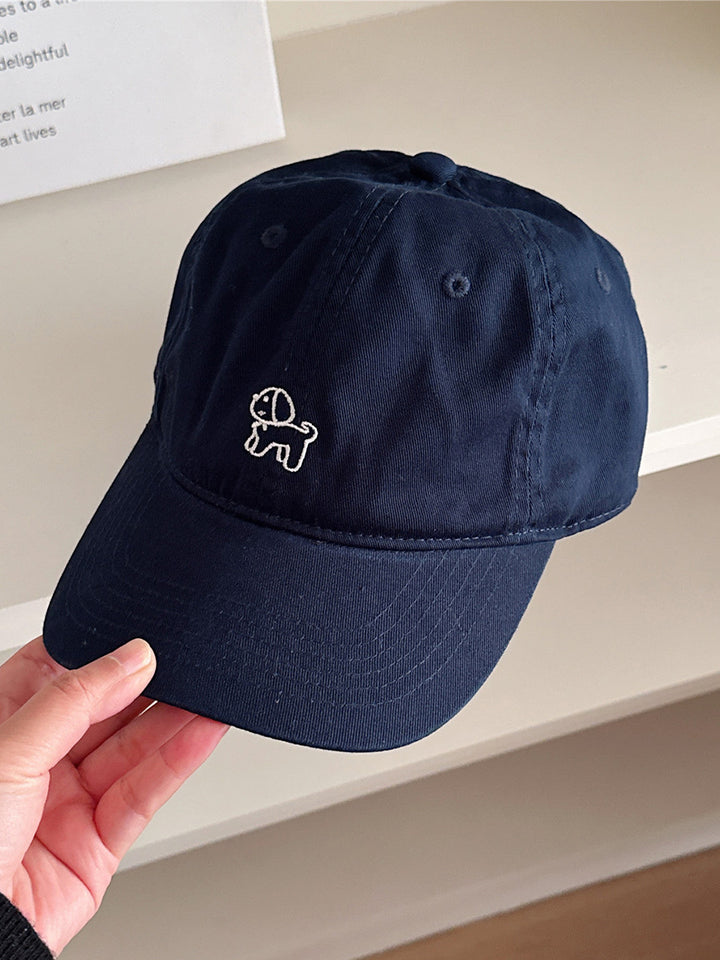 Embroidered Dog Graphic Baseball Cap