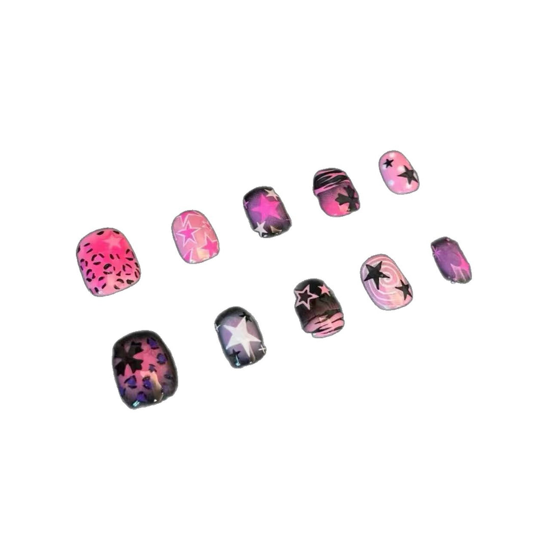 Stylish Star Printed Press-On Nail Art Set Kalsten