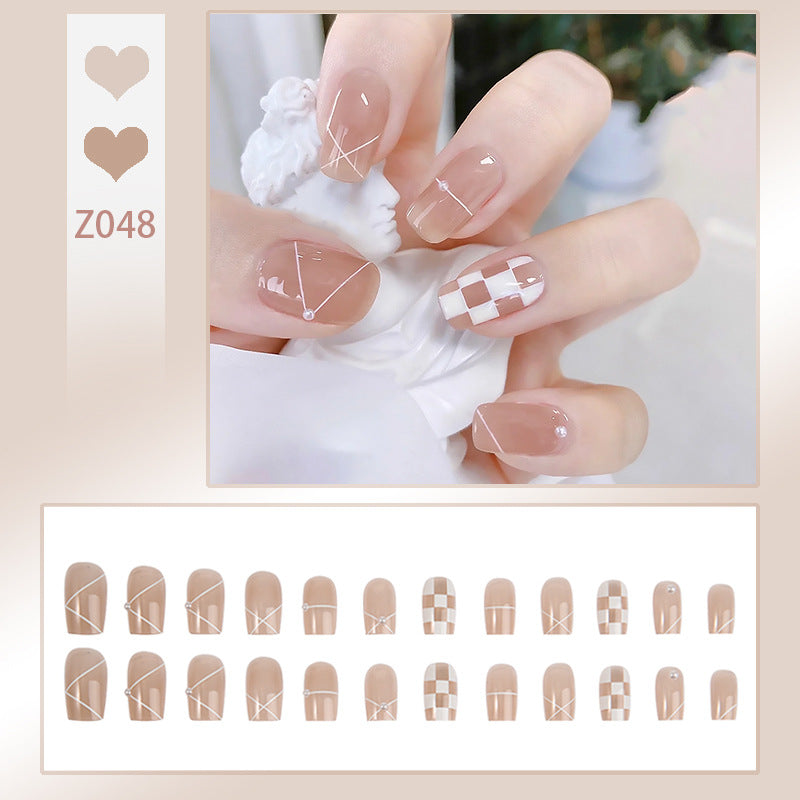 Elegant Rhinestone-Embellished Press-On Nails