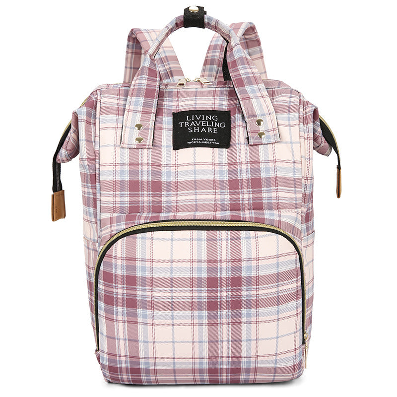 Checkered Pattern Travel Backpack Kalsten