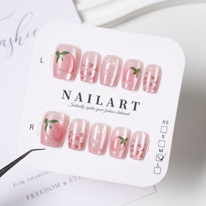 Artistic Press-On Nail Set with Unique Leopard Design Kalsten