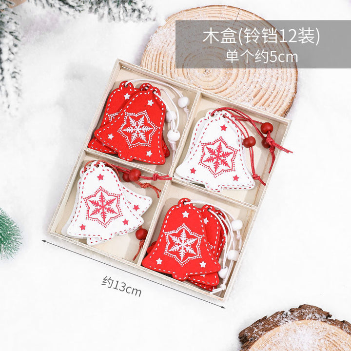 Decorative Wooden Christmas Bell Ornaments