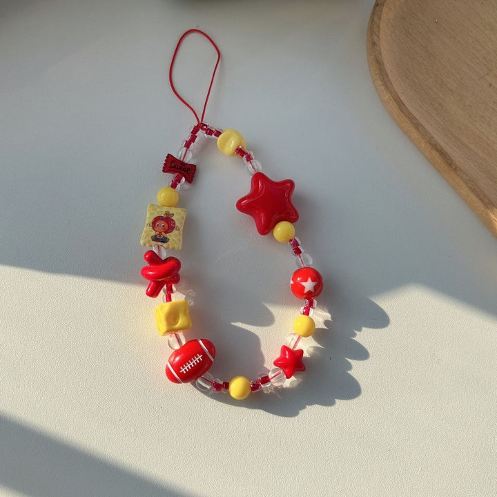 Colorful Themed Beaded Charm Lanyard Kalsten