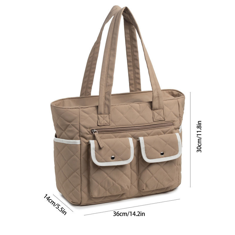 Quilted Tote Bag with Practical Outside Pockets Kalsten