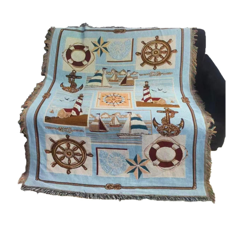 Dragon-Themed Woven Tapestry Throw Blanket