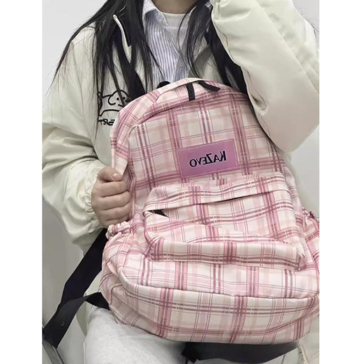 Stylish Plaid Patterned Laptop Backpack Kalsten