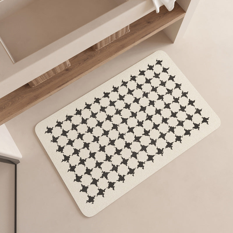 Modern Geometric Patterned Bath Mat Kalsten