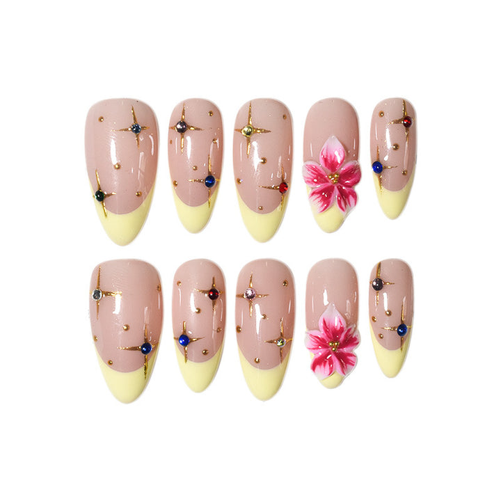 Floral Accented Press-On Nail Extensions Kalsten