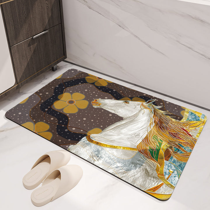 Artistic Horse-Themed Bath Mat Kalsten