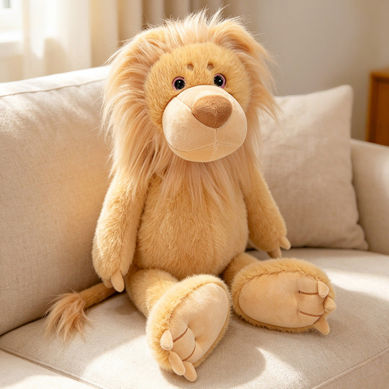 Plush Hugging Mane Lion Cuddle Doll with Oversized Paws and Bean-Fill Body Kalsten
