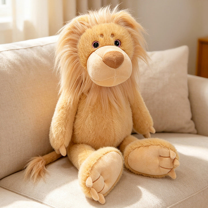 Plush Hugging Mane Lion Cuddle Doll with Oversized Paws and Bean-Fill Body Kalsten