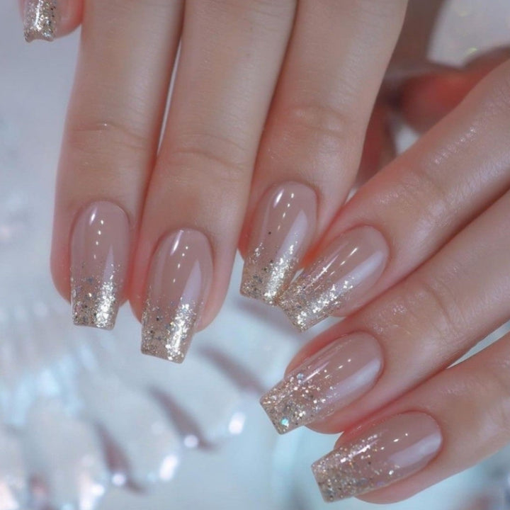 Artificial nails with glitter French tips Kalsten
