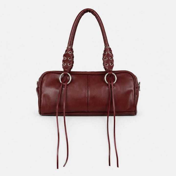 Luxurious Leather Handbag with Braided Straps