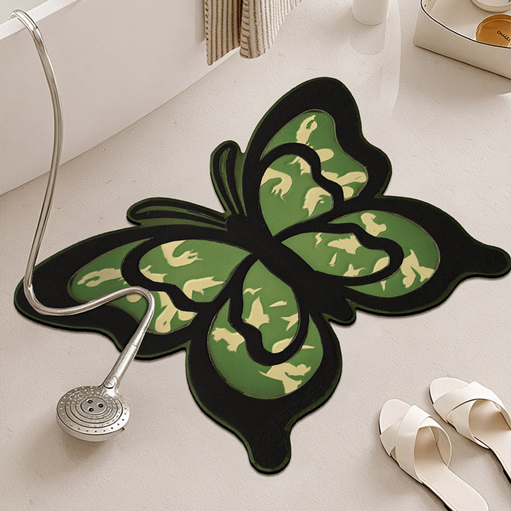 Butterfly Shaped Bathroom Rug Kalsten