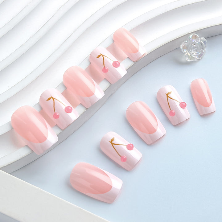 Elegant Cherry Blossom Gel Nail Art Kalsten