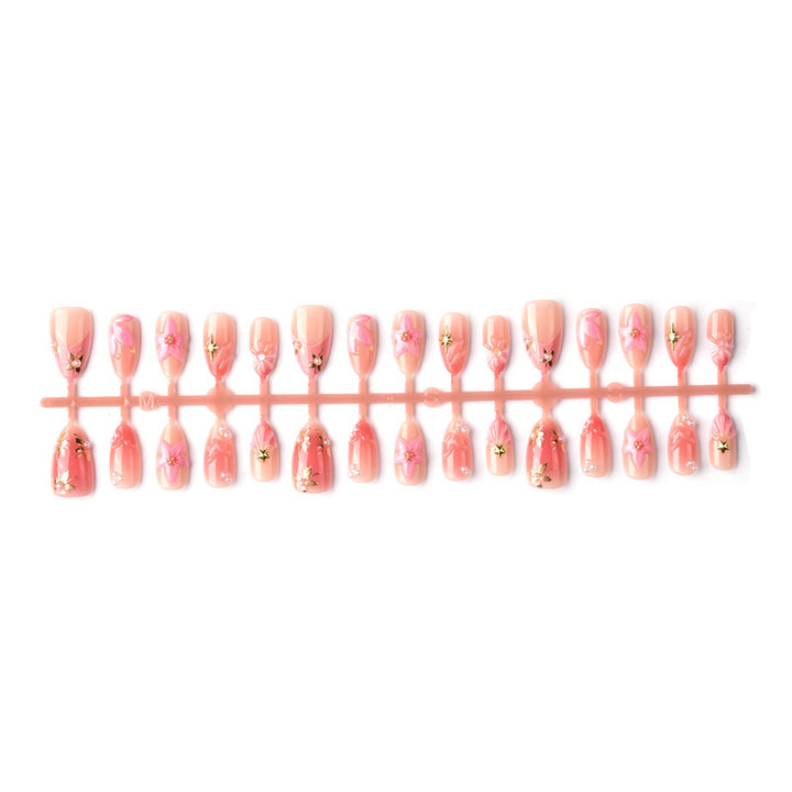 Floral Embellished Press-On Nail Art Set 1790738249