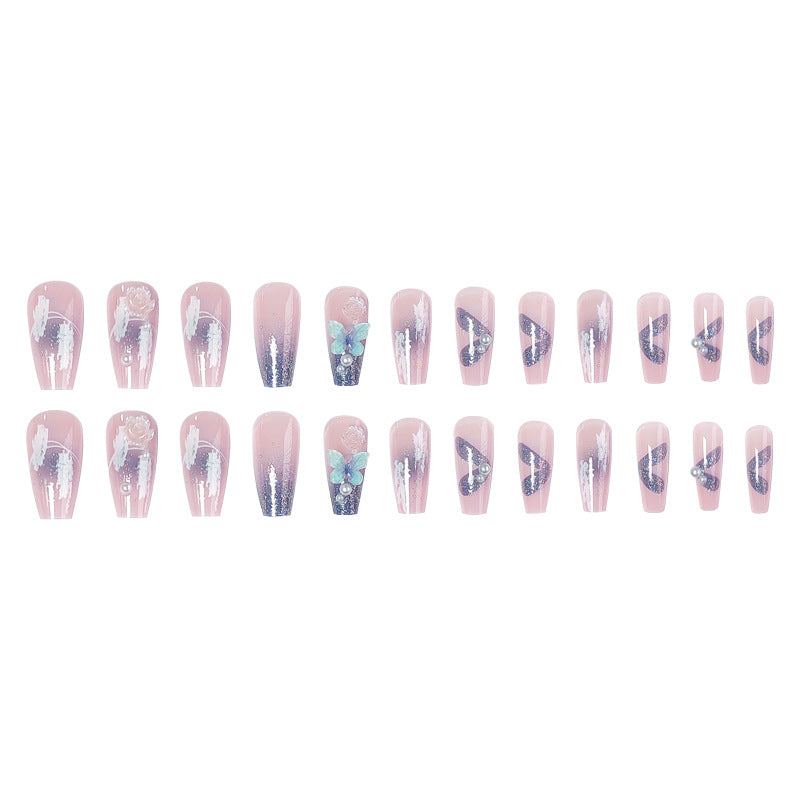 Artistic 3D nail extensions with glitter accents Kalsten