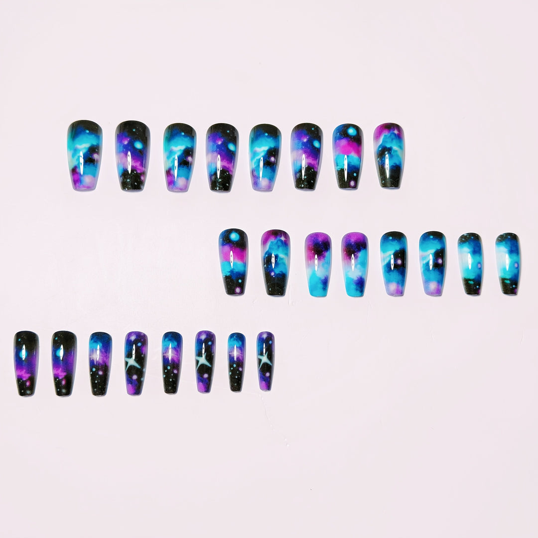 Artificial nails with Galactic Star design Kalsten