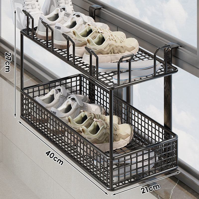 Over-Window Adjustable Mesh Shoe & Insole Drying Basket