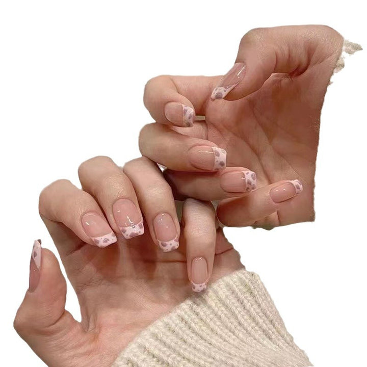 Artistic Floral French Tip Press-On Nails