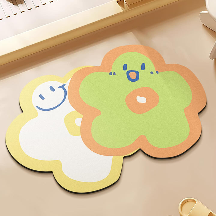 Charming Floral Themed Bath Mat