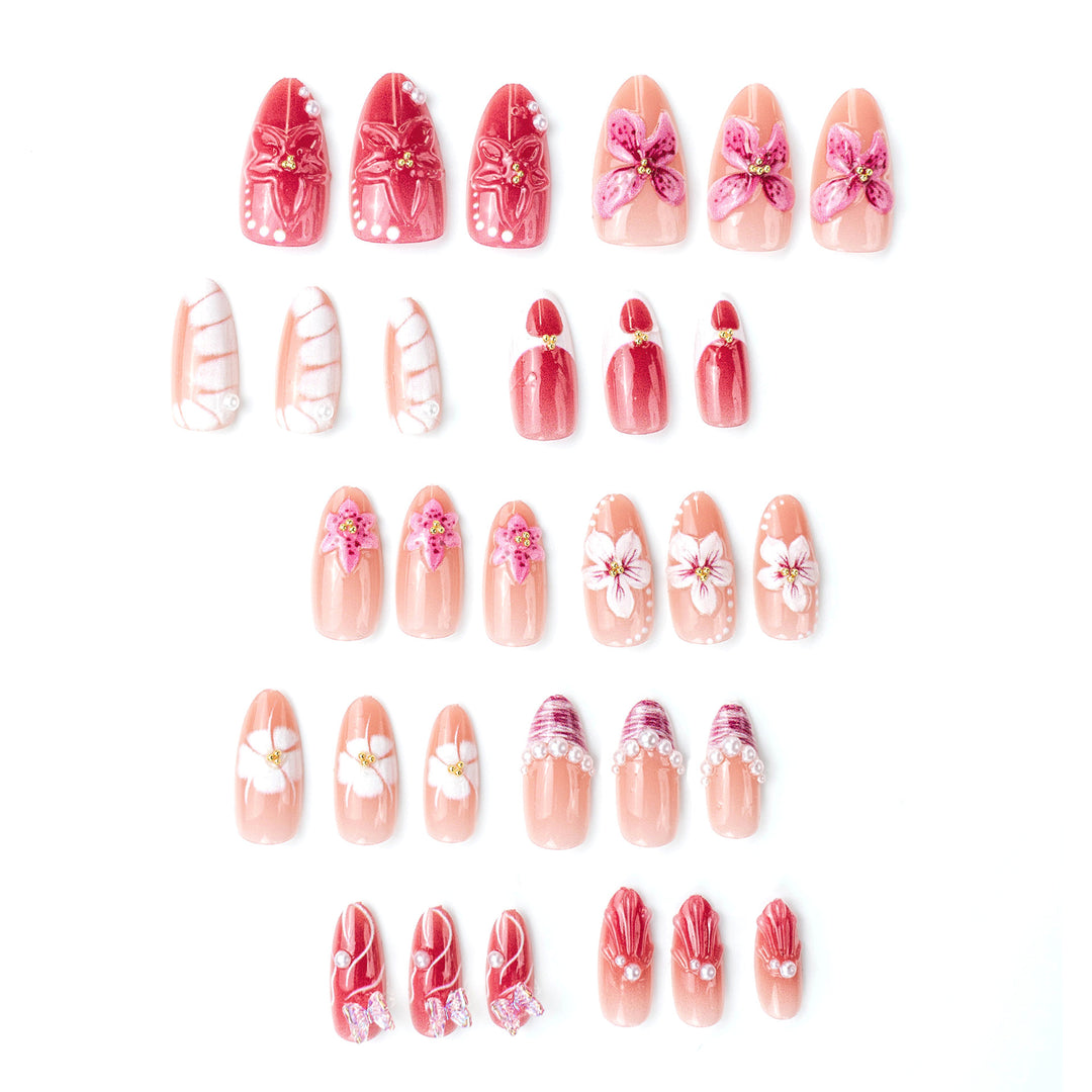 Detailed Floral Design Press-On Nails Kalsten
